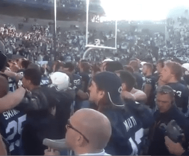 Penn State Football Video: Mike Mauti Sings Alma Mater After Leaving Game on Crutches