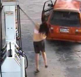 Viral Video: Attempted Gas Theft Leaves Woman Hanging