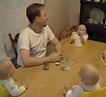 Viral Videos: Infants Think Dad’s a Gas Times Four