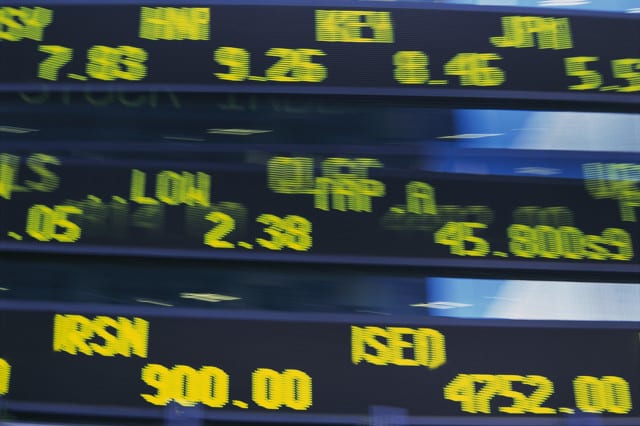 State College - Close-up of Electronic Stock Ticker