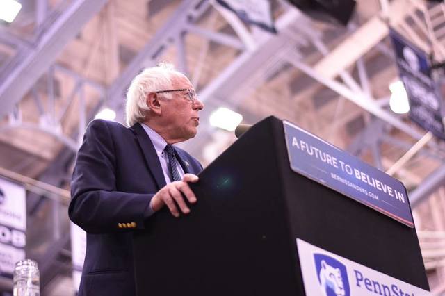 Bernie Sanders speaks at Rec Hall