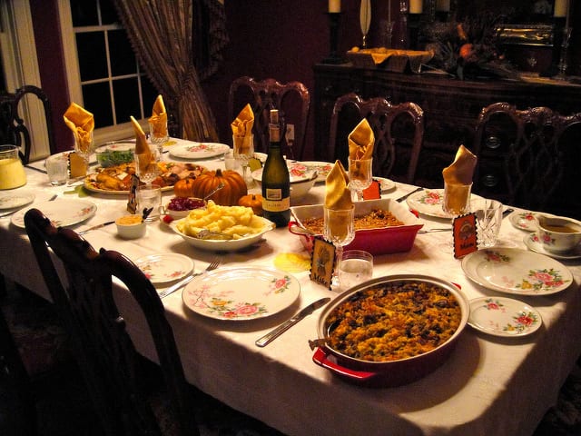 State College - Beautiful table with thanksgiving food