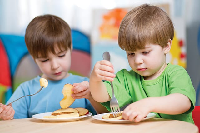 State College - children eating healthy food at home