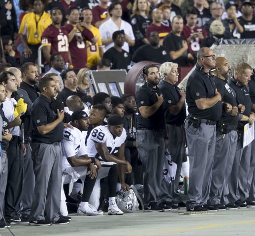 State College - Oakland Raiders National Anthem Kneeling