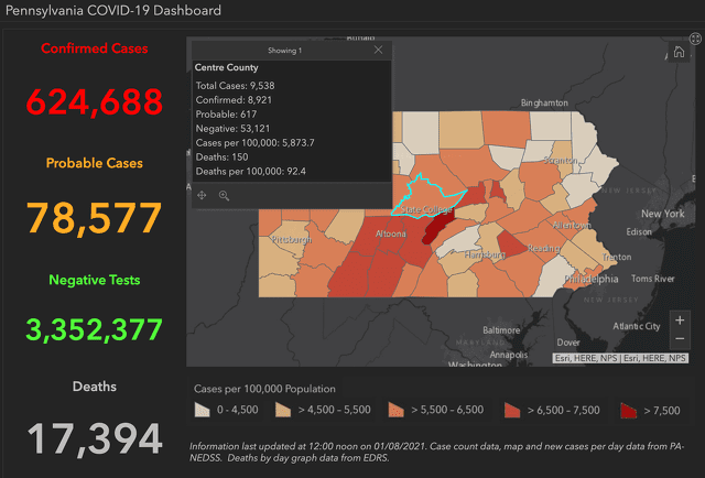 Centre County Adds 94 COVID-19 Cases; Pennsylvania Reports More Than 10,000