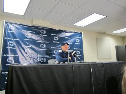 State College - Tom Bradley spoke to the media following Wisconsin's 45-7 victory over Penn State on Saturday in Madison, Wis. Photo by Mike Poorman.