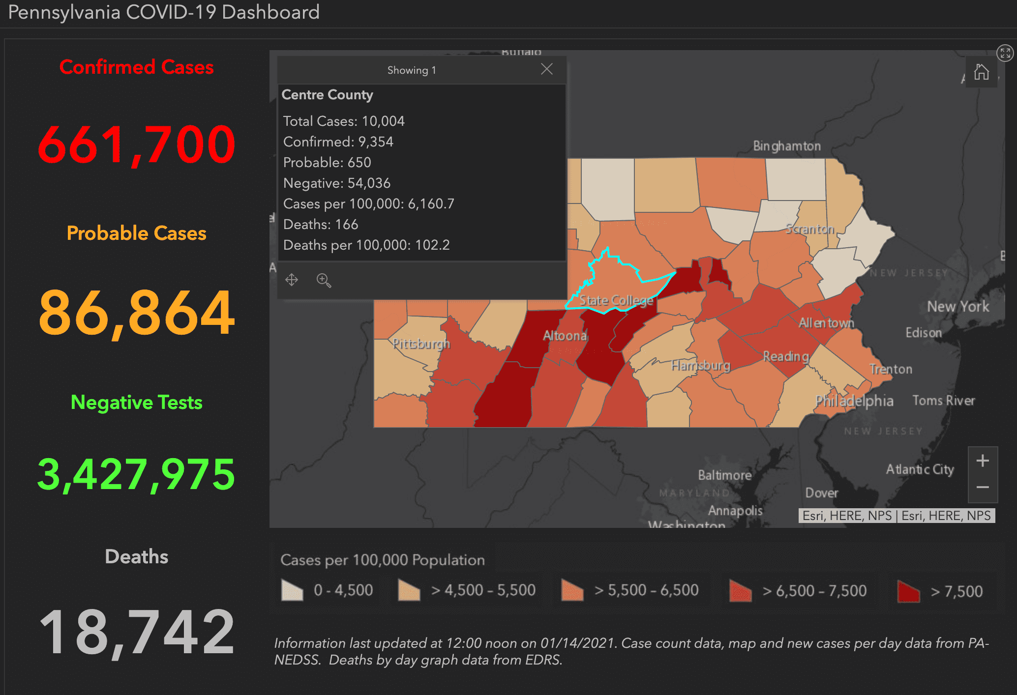 State College - COVID Dashboard 1-14-21