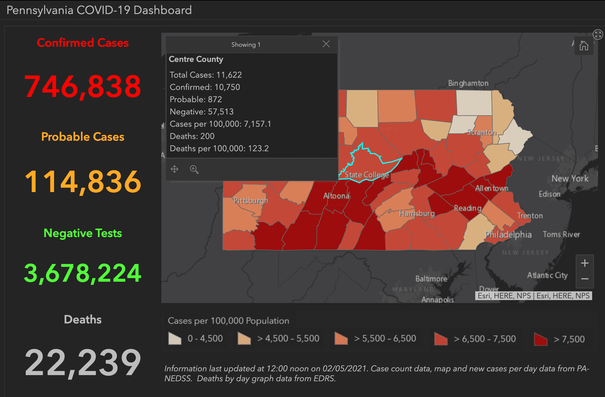 State College - COVID-19 dashboard 2-5-21