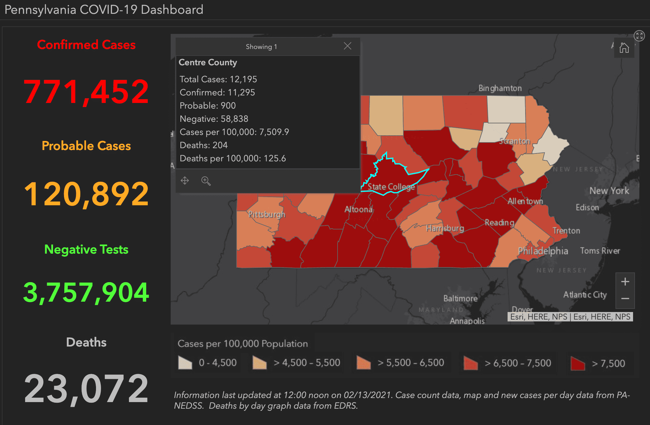 State College - covid-19 dashboard 2-13-21