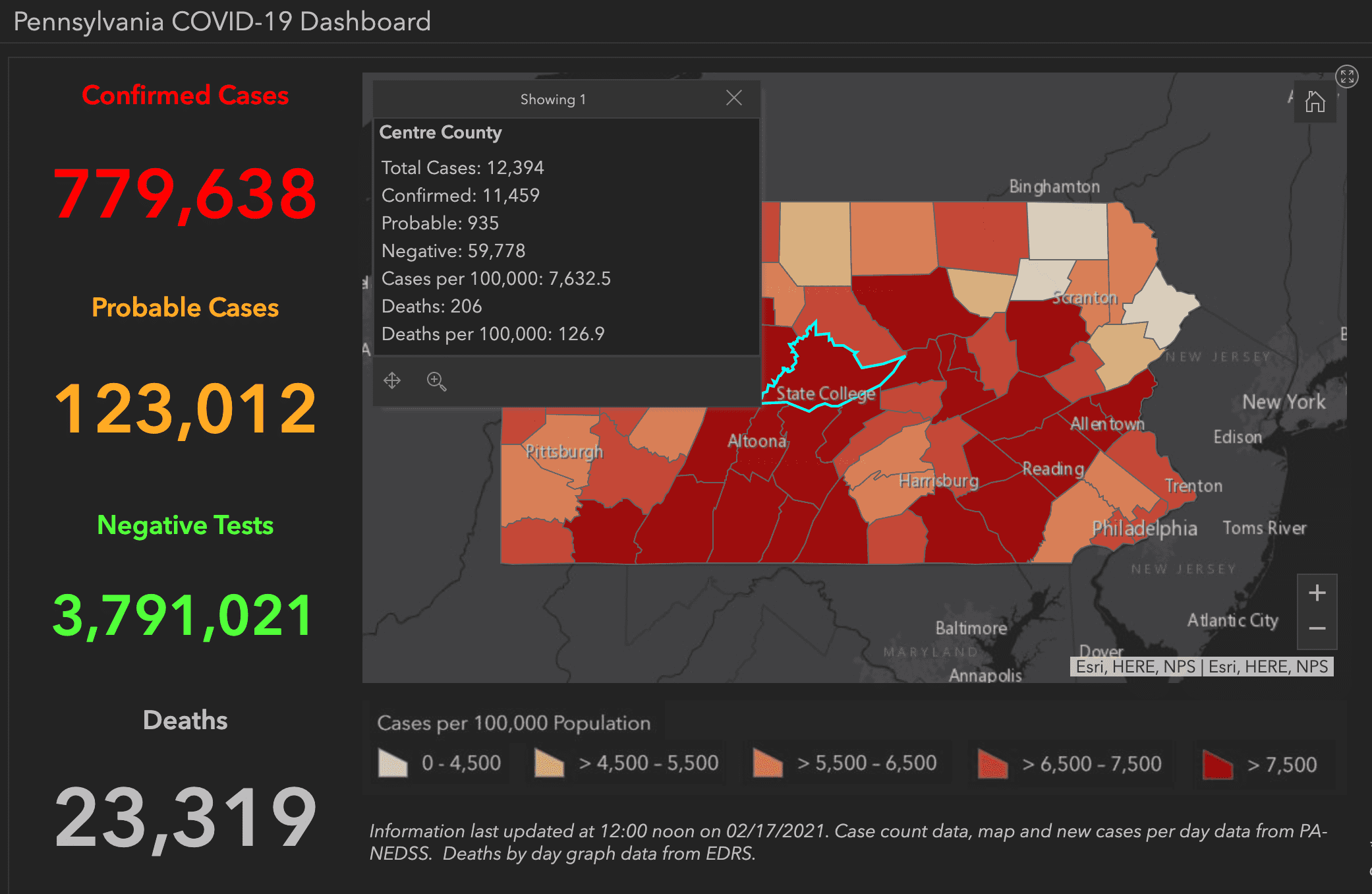 State College - covid-19 dashboard 2-17-21