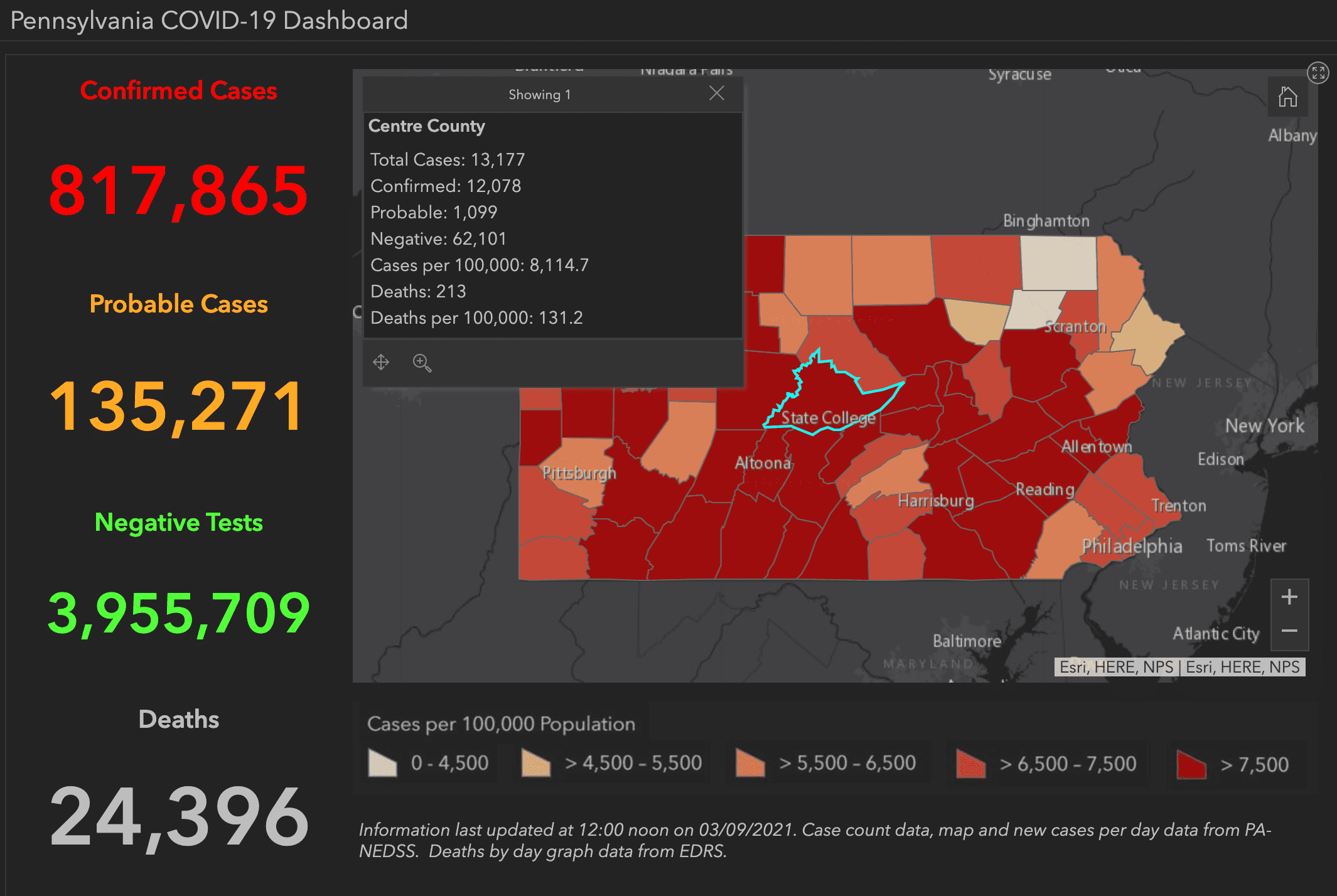 State College - covid-19 dashboard 3-9-21
