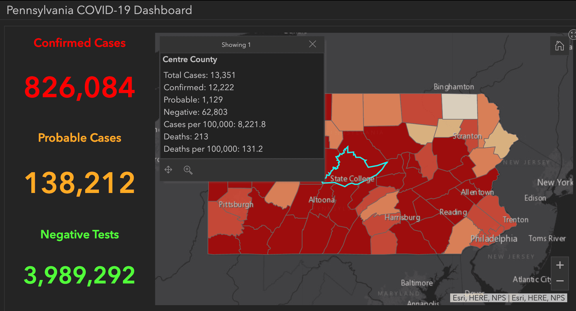 State College - covid-19 dashboard 3-13-21