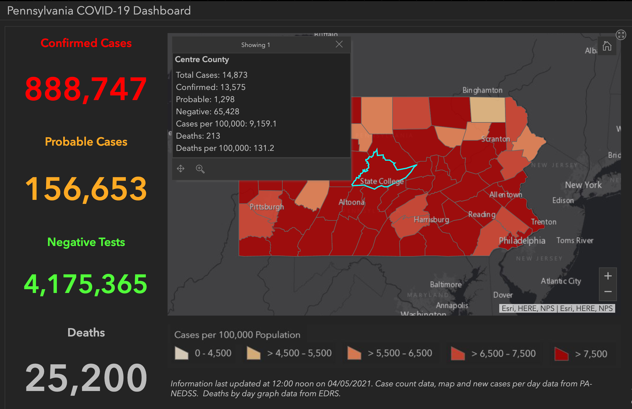 State College - covid dashboard 4-5-21