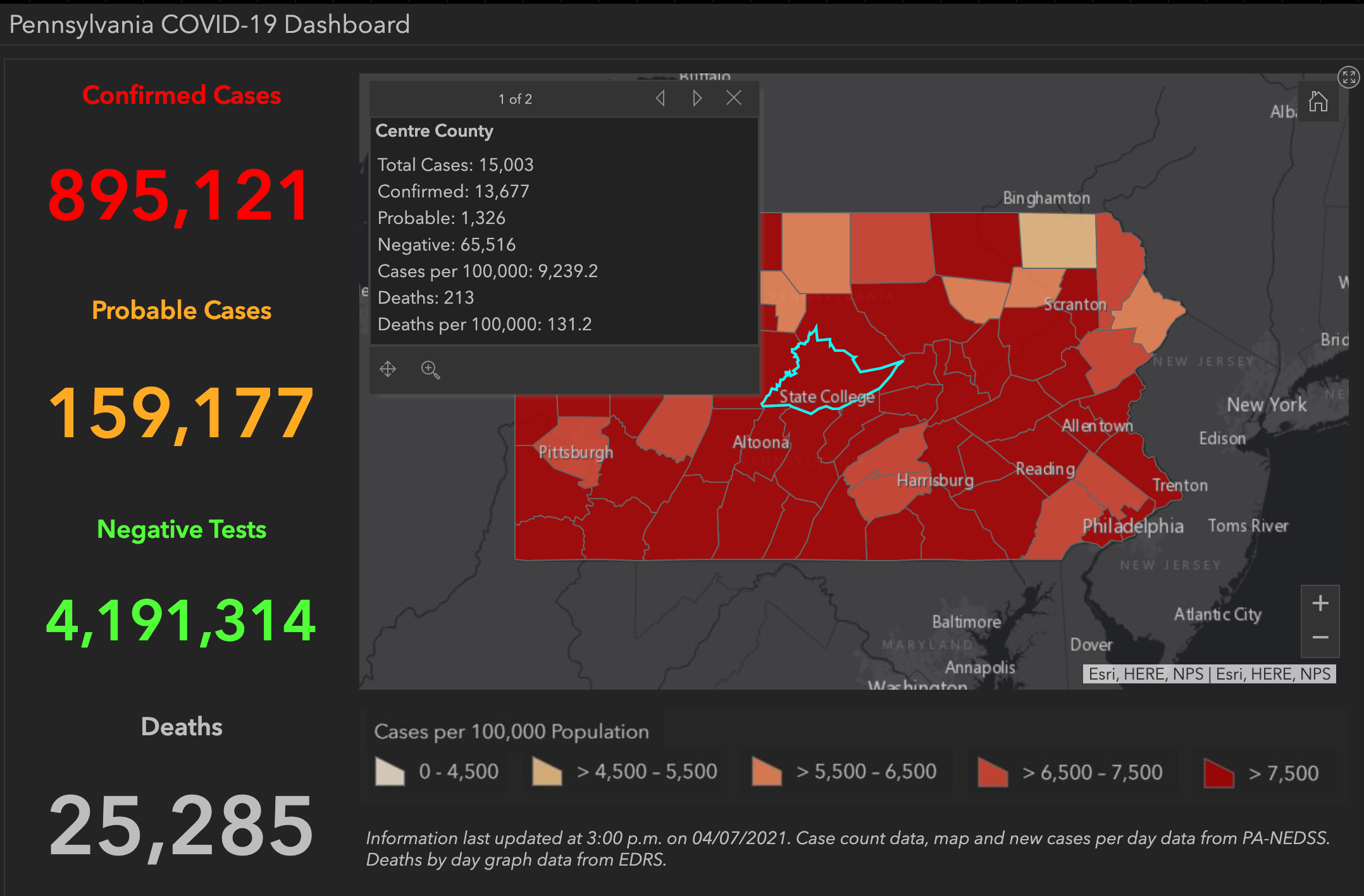 State College - covid-19 dashboard 4-7-21