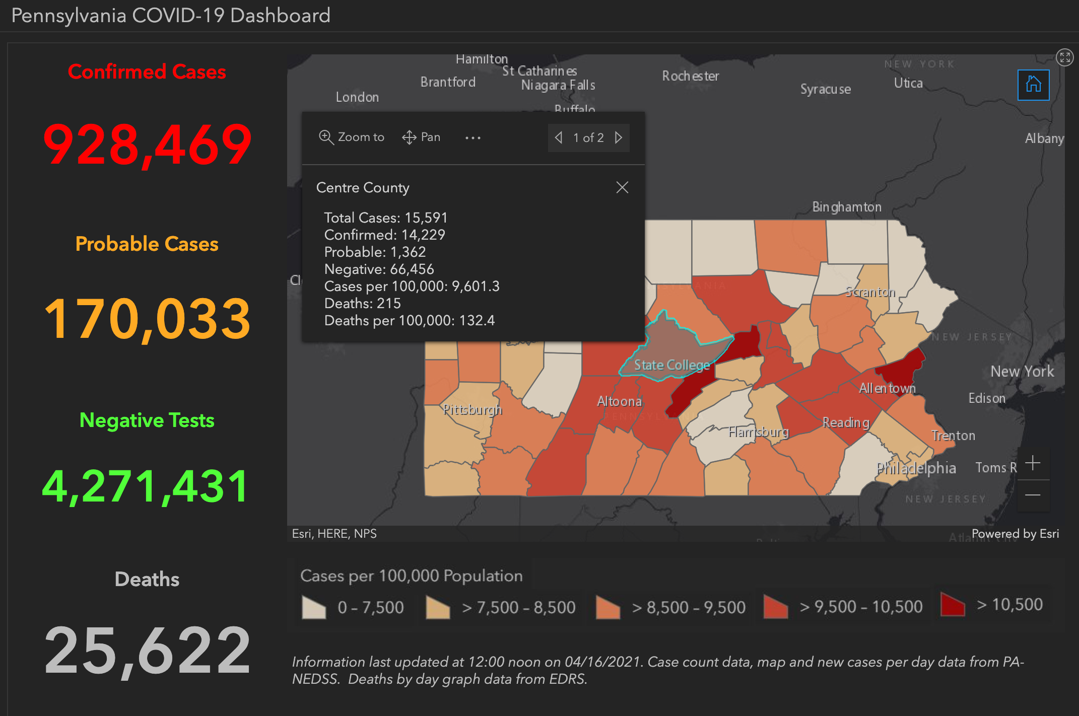 State College - covid-19 dashboard 4-16-21