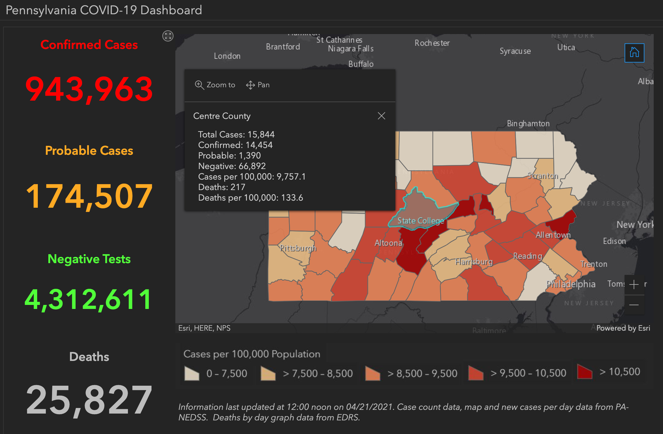 State College - covid-19 dashboard 4-21-21