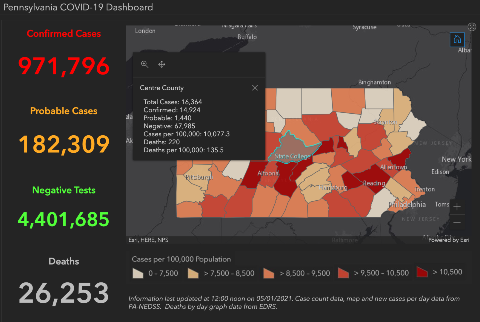 State College - covid-19 dashboard 5-1-21