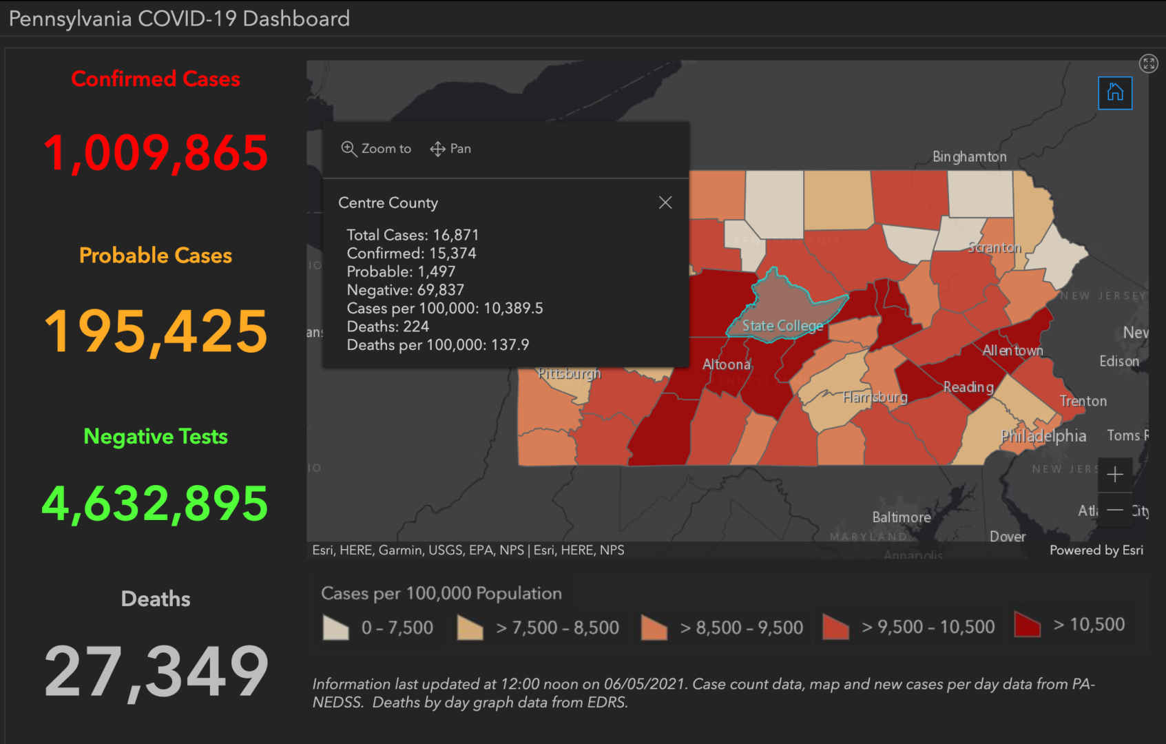 State College - covid-19 dashboard 6-5-21