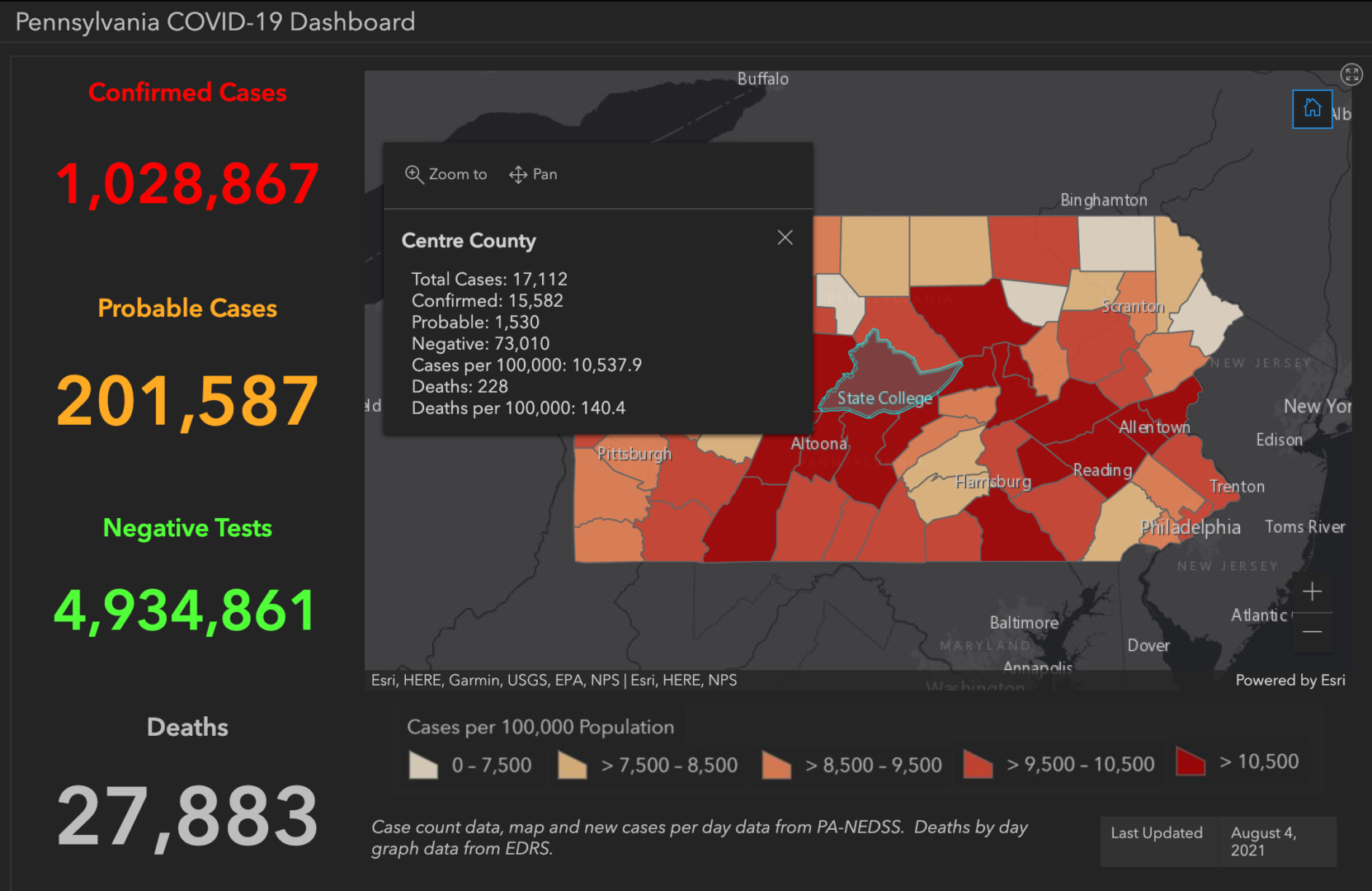 State College - covid-19 dashboard 8-4-21