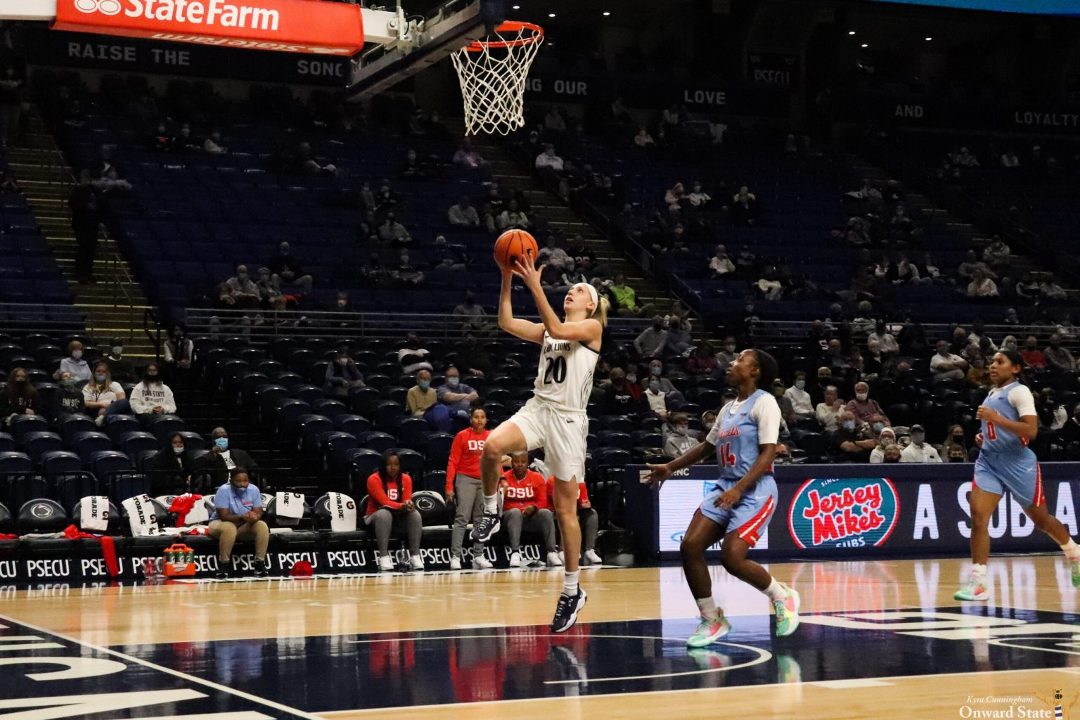 State College - Kyra-Cunningham-WBBALL-vs-DSU-Makenna-Marisa-scaled