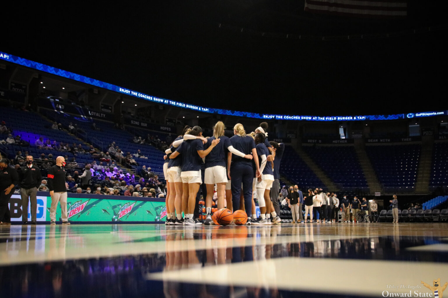 State College - Lady Lions huddle