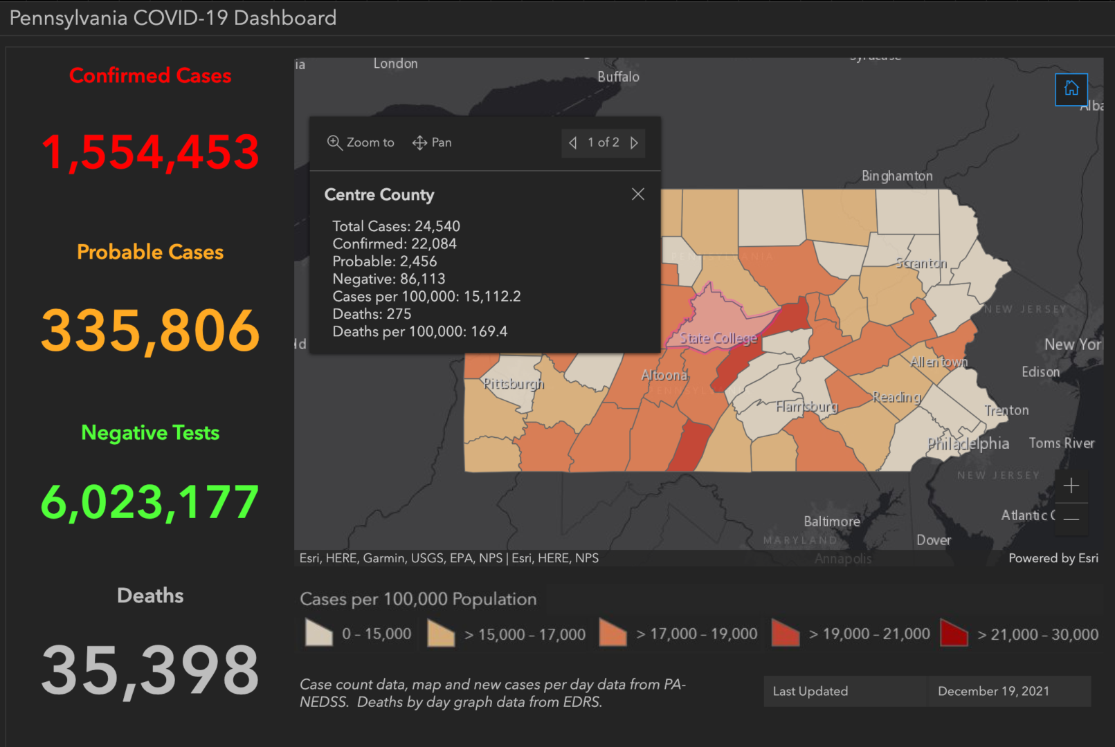 State College - covid-19 dashboard 12-19-21