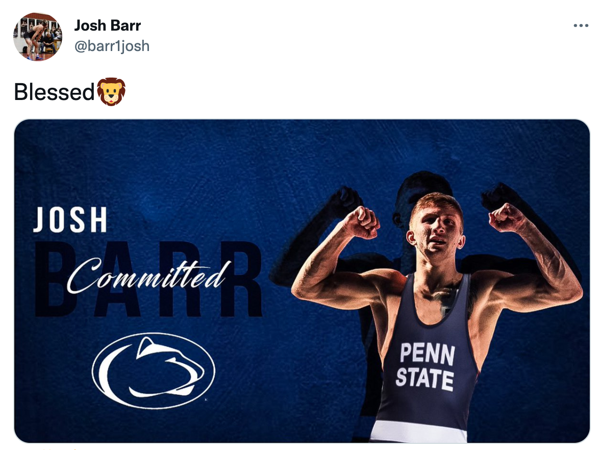 Top10 Prospect Josh Barr Commits to Penn State Wrestling State