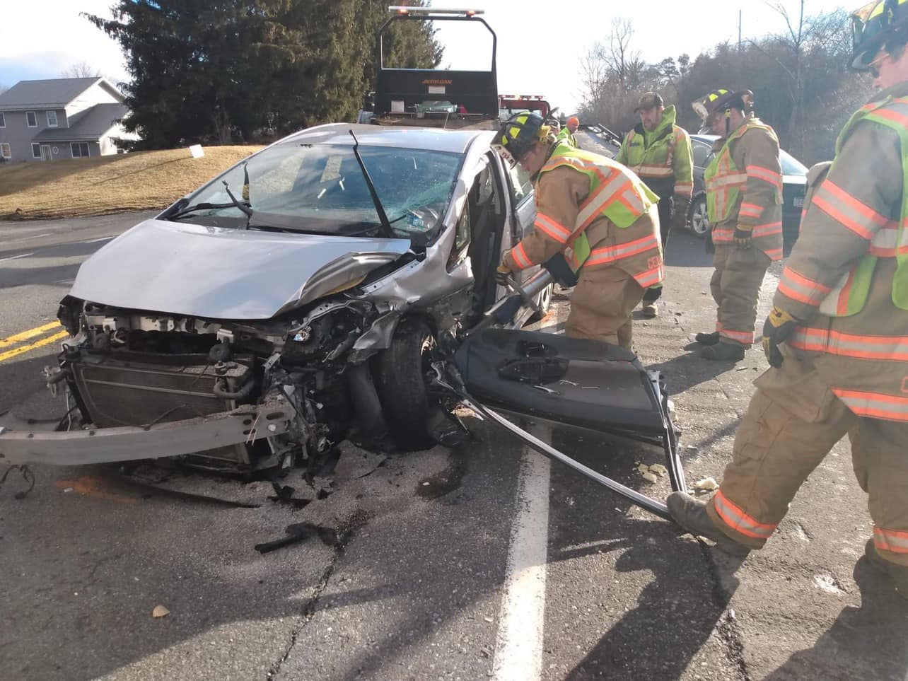 1 Person Taken to Hospital by Helicopter After Crash on Route 322 in