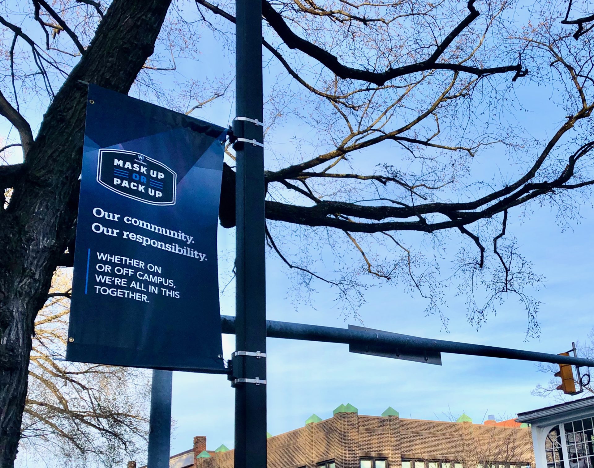 State College - mask up or pack up