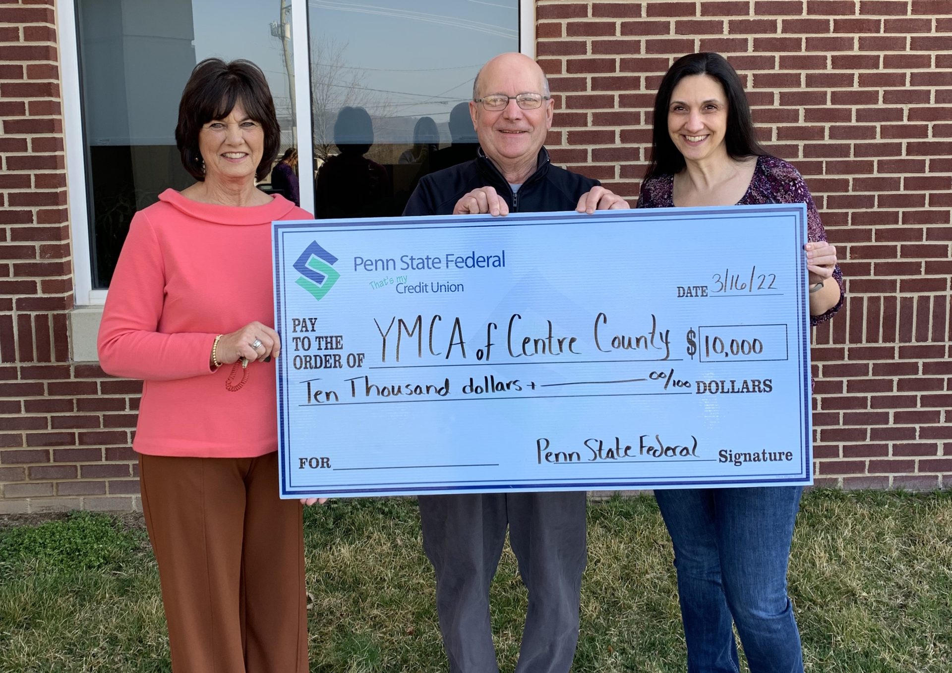 State College - ymca psfcu donation