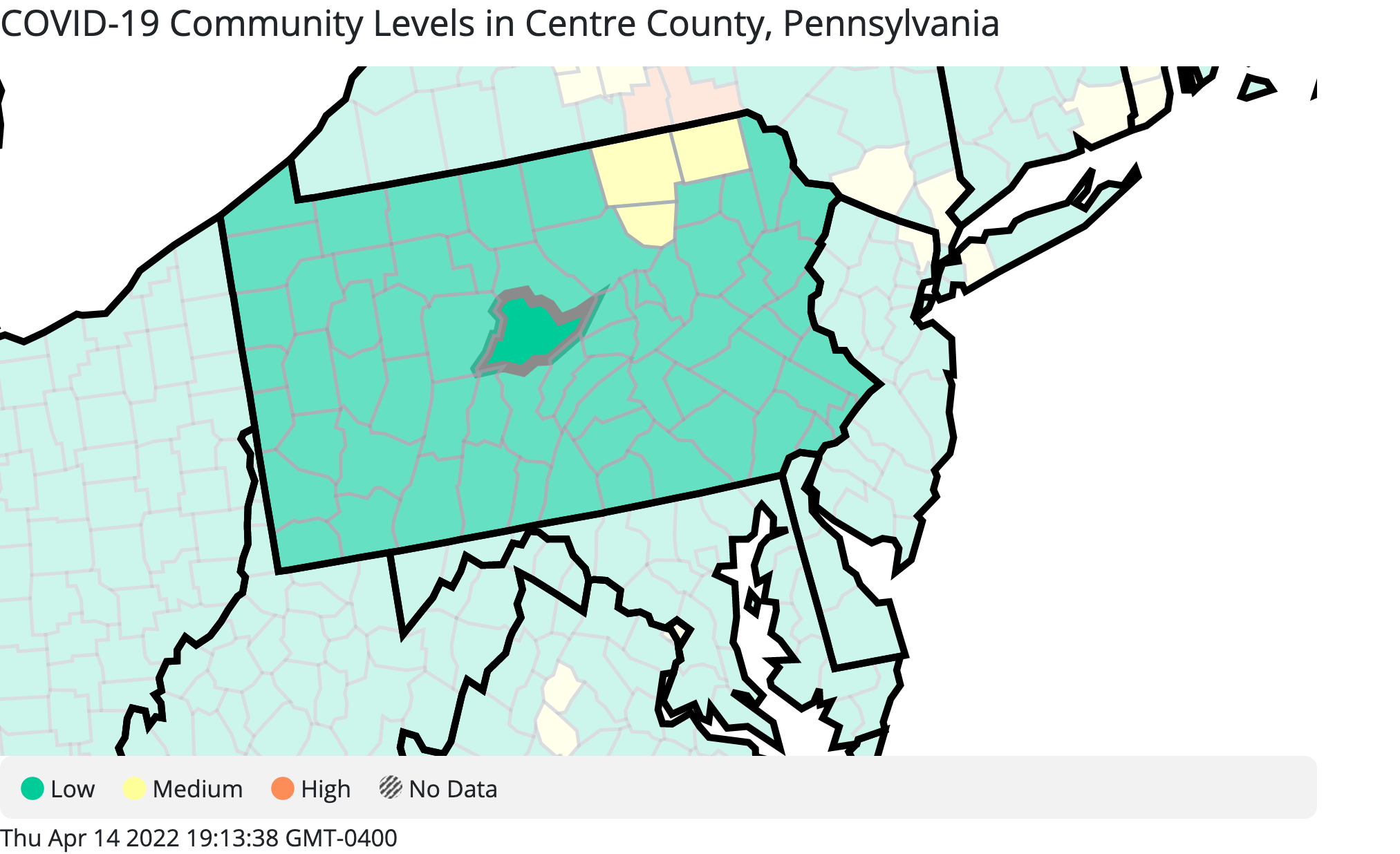 State College - covid community levels 4-14-22