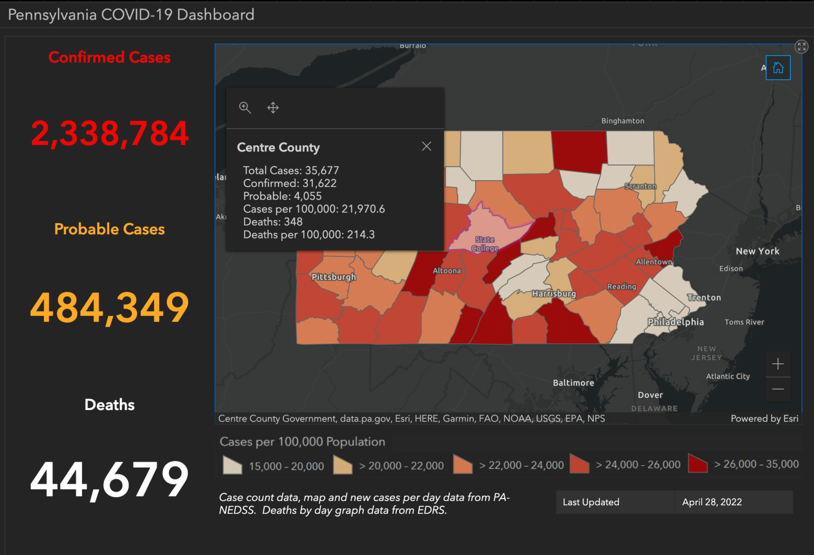 Centre County Adds 11 COVID-19 Cases; Pennsylvania Reports 1,466 New Positives