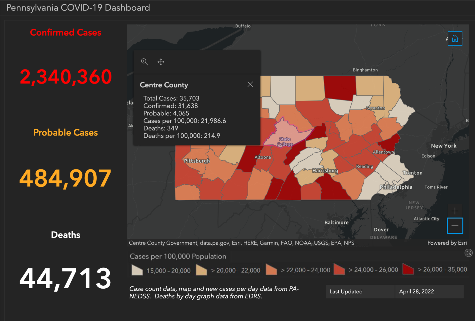 Centre County Adds 1 COVID-19 Death, 26 Cases; Hospitalizations Rise