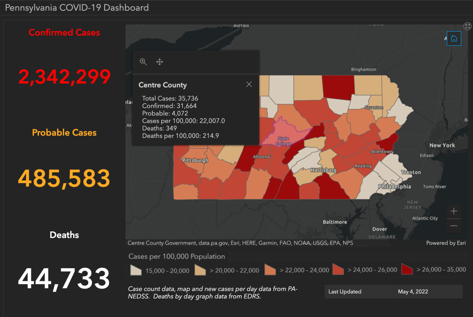 Centre County Adds 33 COVID-19 Cases; Pa. Reports Largest Increase in More Than 2 Months