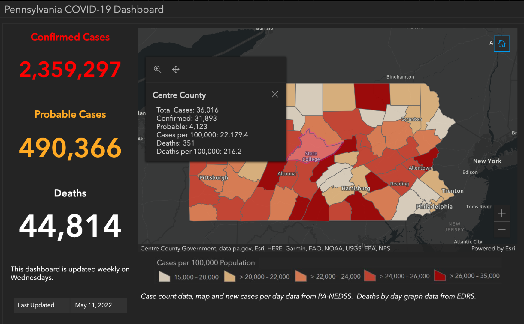 New COVID-19 Cases in Centre County and Pennsylvania Highest in Nearly 3 Months