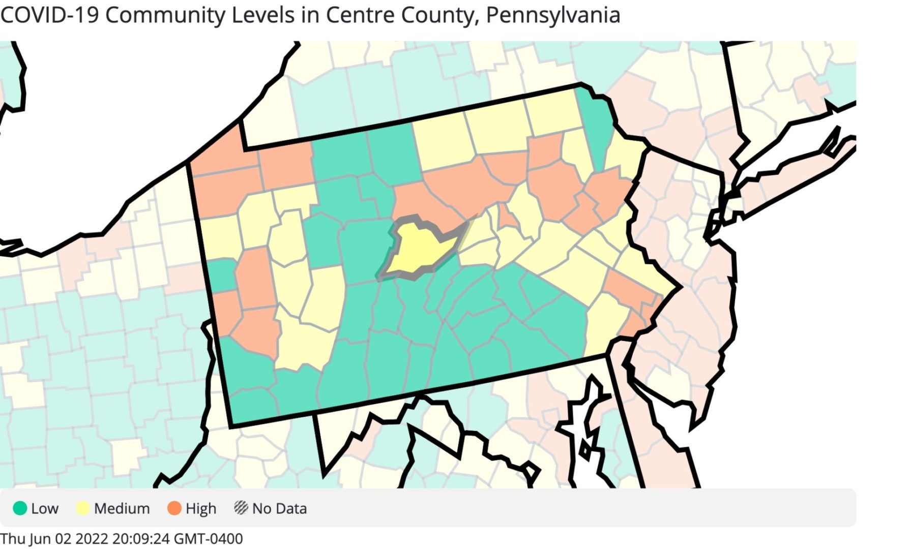 State College - Centre_County_Pennsylvania_COVID-19_Community_Levels 6-2-22