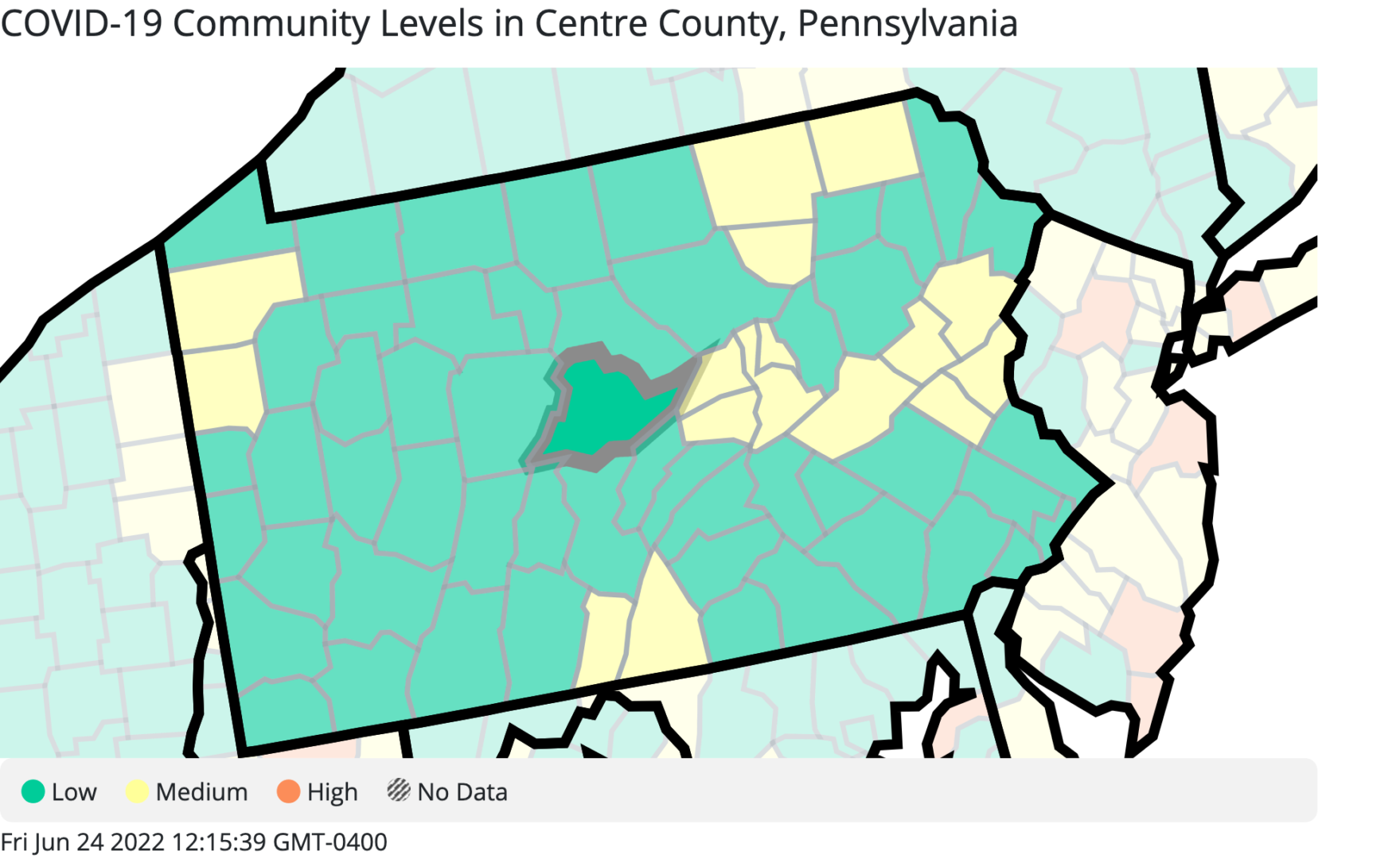 State College - Centre_County_Pennsylvania_COVID-19_Community_Levels 6-24-22