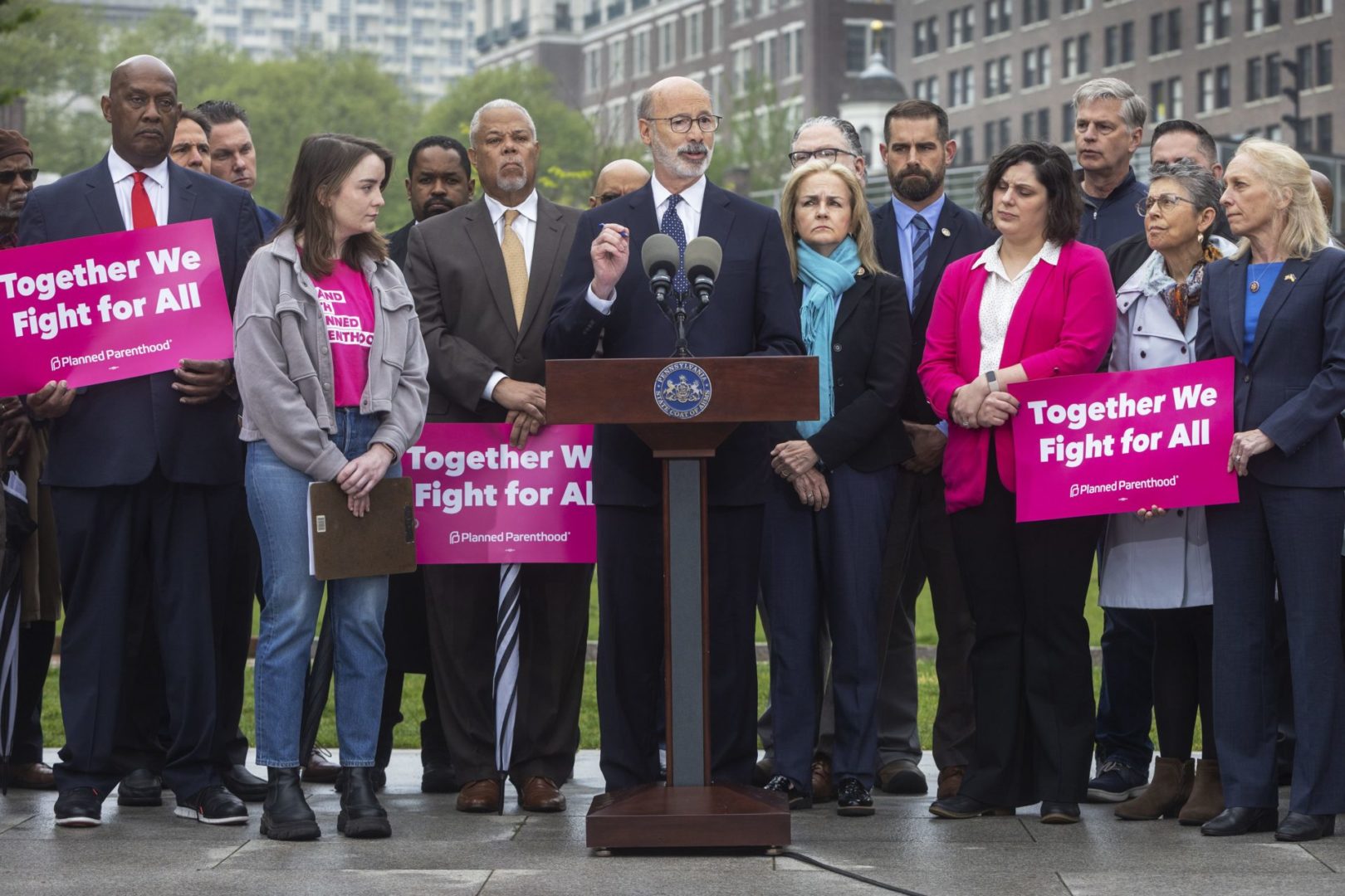 State College - tom wolf abortion access- spotlight credit alejandro alvarez inquirer