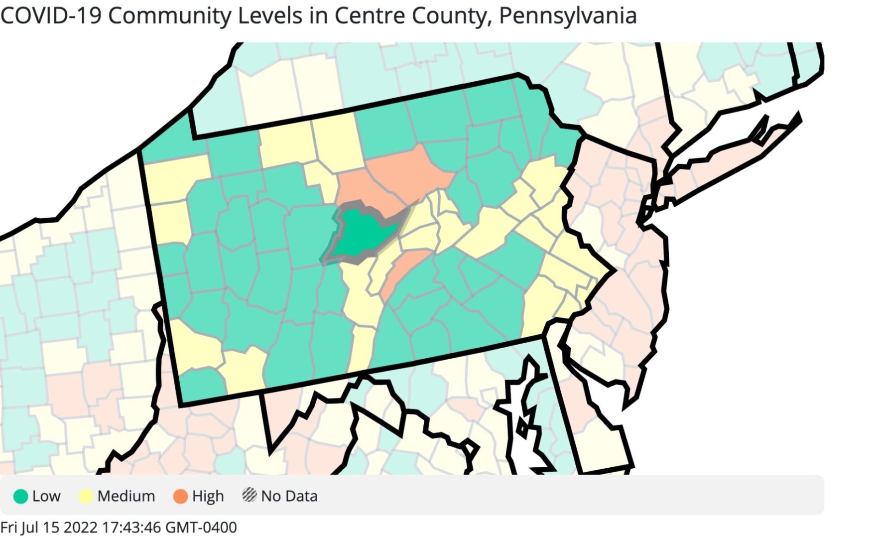 State College - Centre_County_COVID-19_Community_Levels 7-15-22