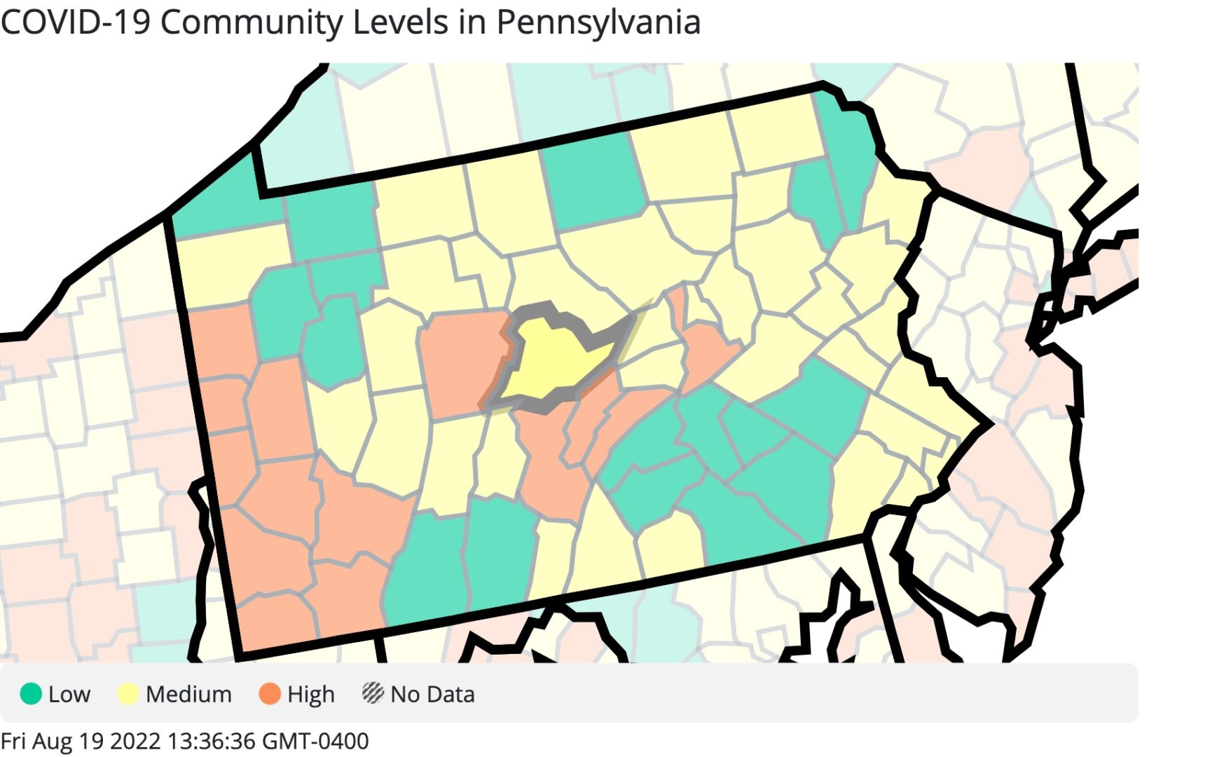 State College - Pennsylvania_COVID-19_Community_Levels 8-19-22