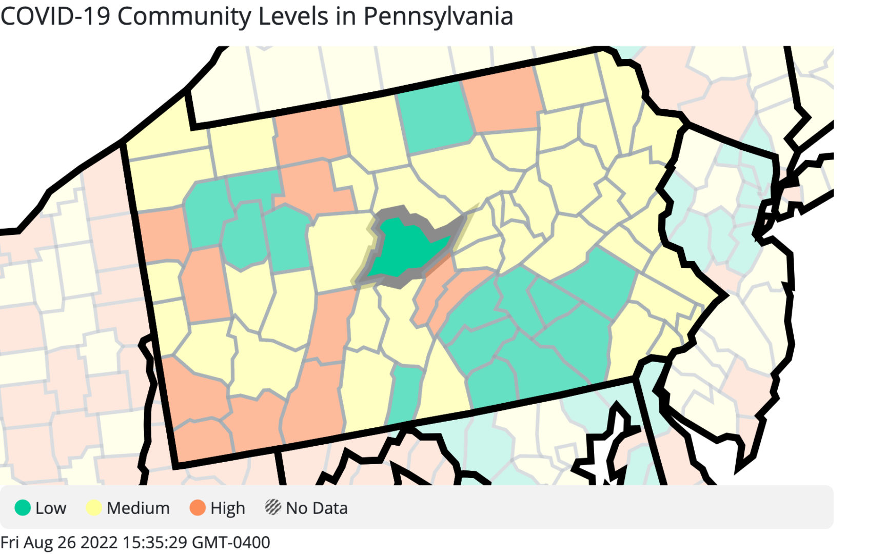 State College - Pennsylvania_COVID-19_Community_Levels 8-26-22