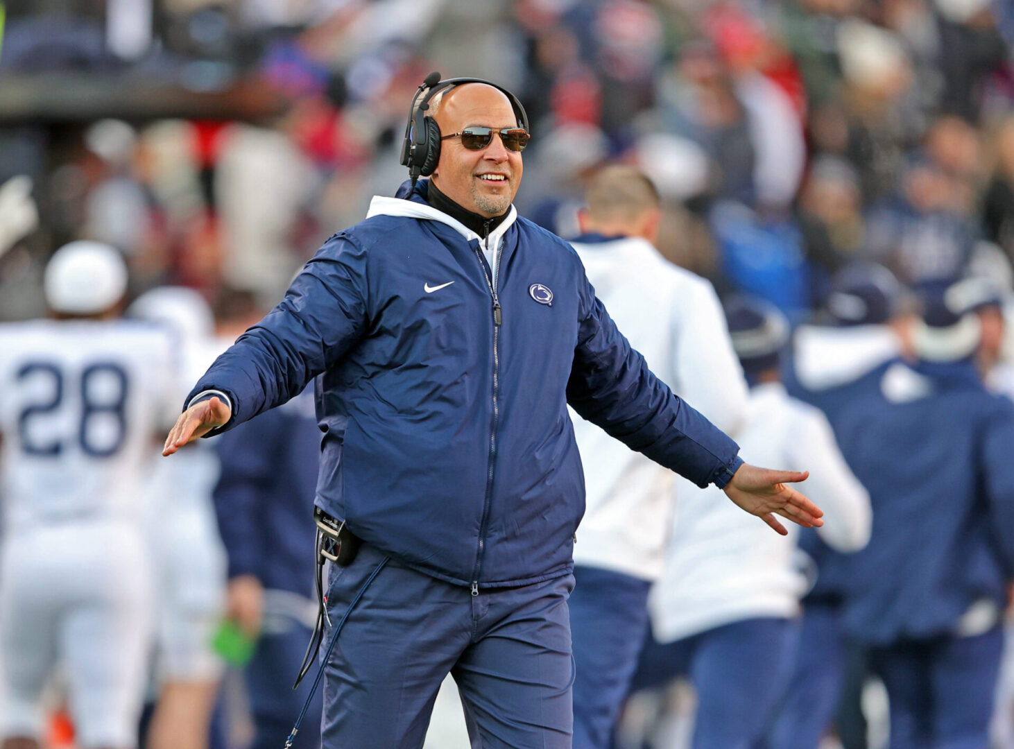 James Franklin won his 100th game as a head coach with Penn State's 55-10 victory at Rutgers on Saturday, Nov. 19, 2022.