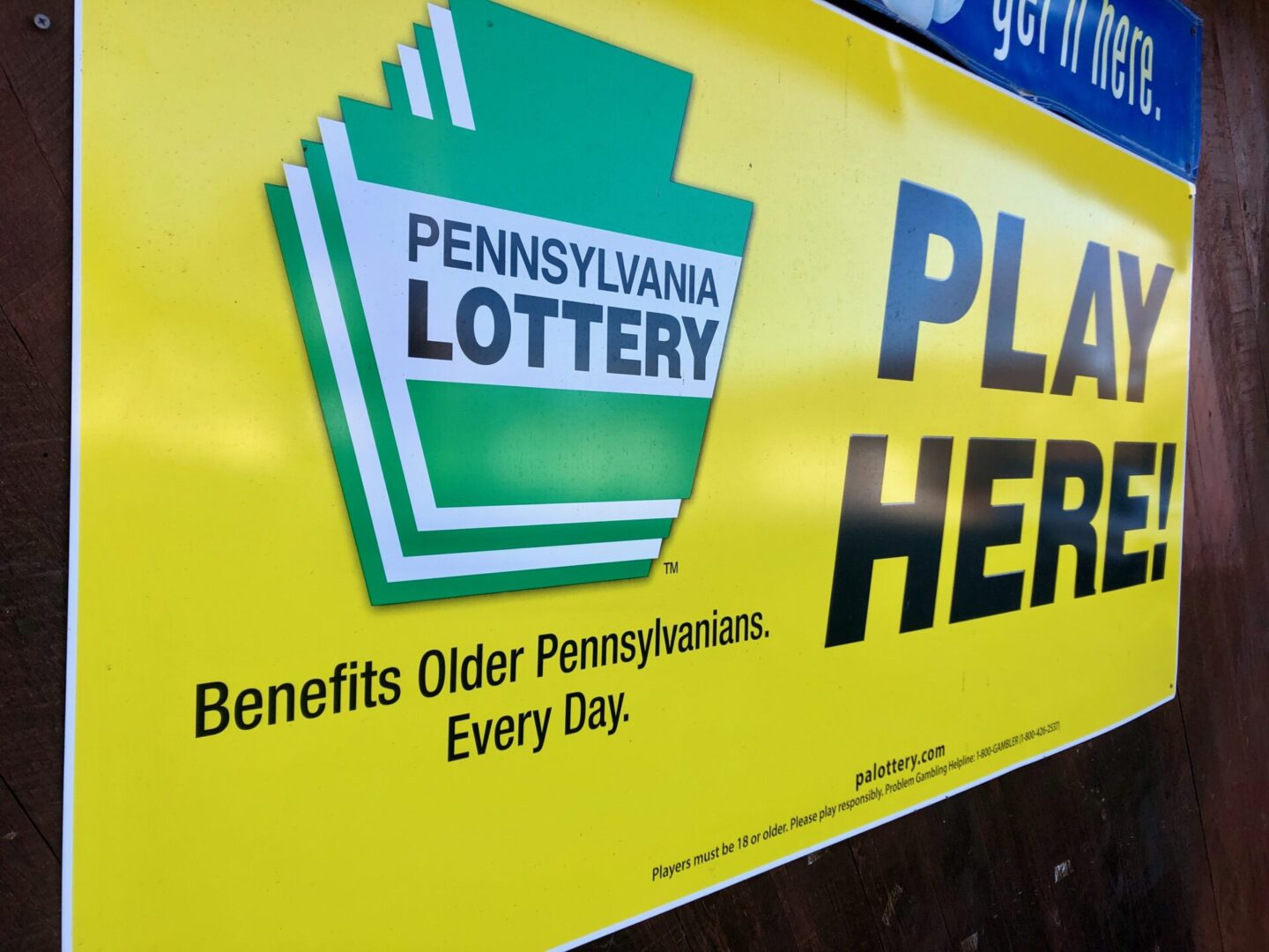 State College - Pennsylvania Lottery sign