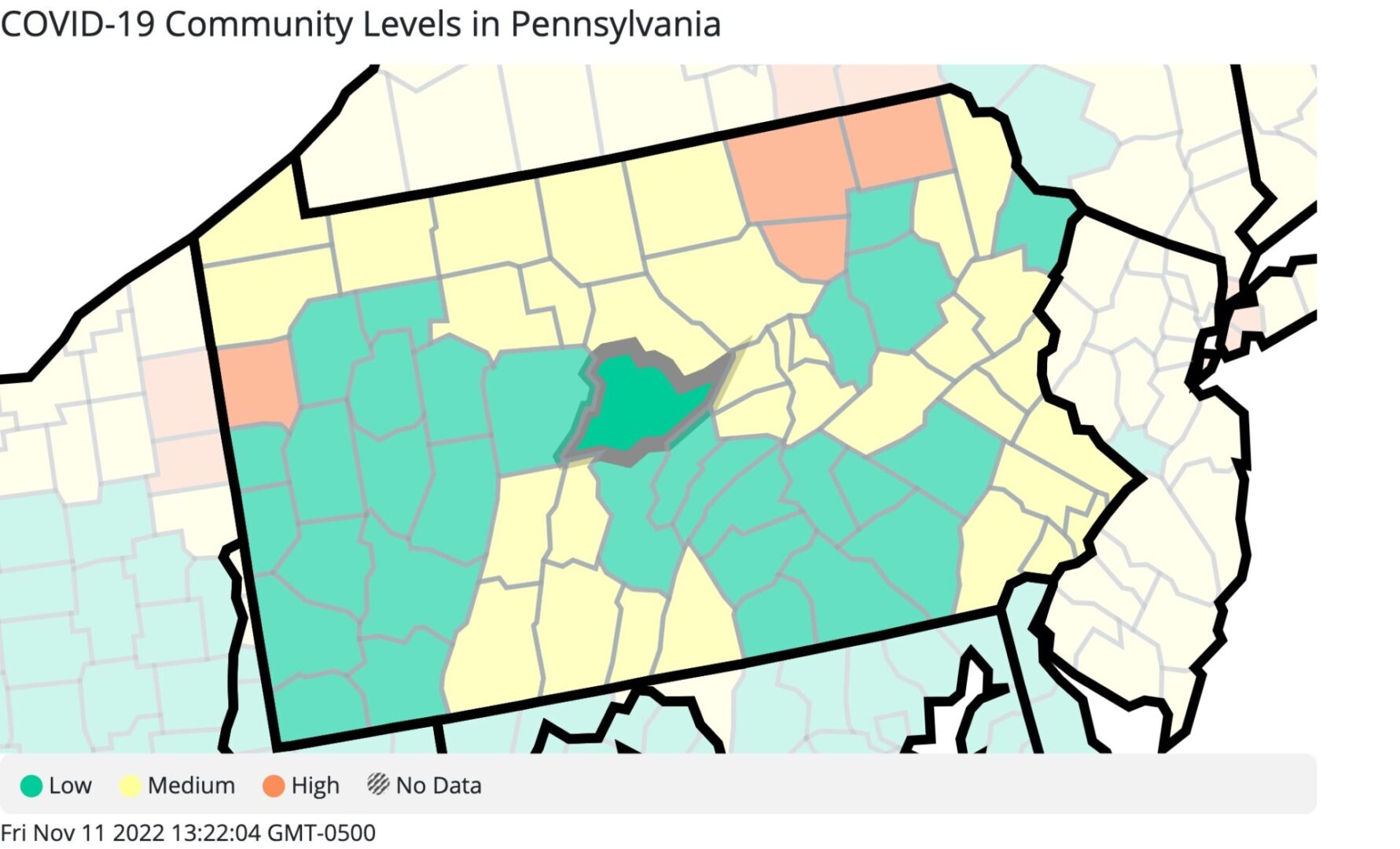 State College - Pennsylvania_COVID-19_Community_Levels 11-11-22