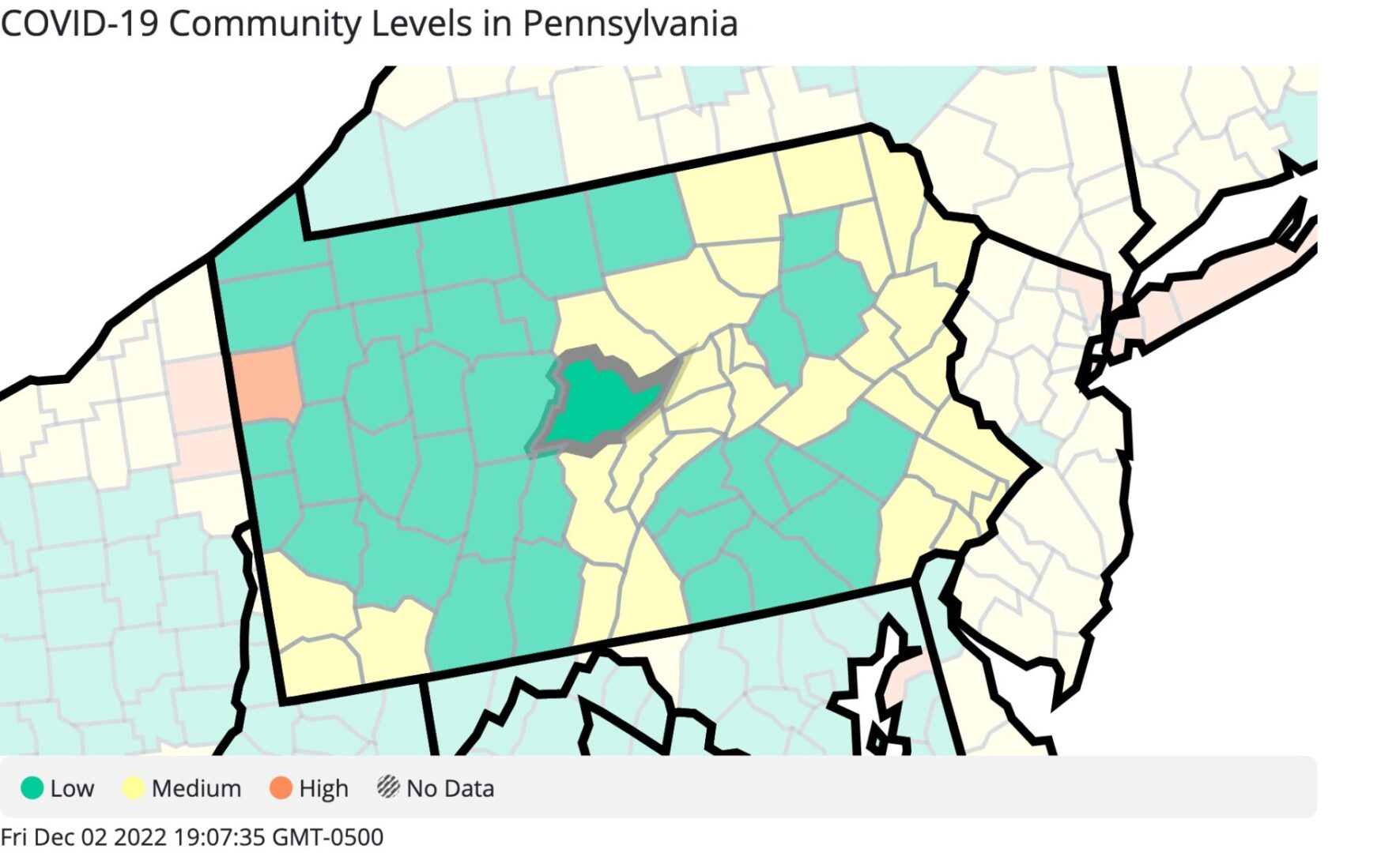 Centre County Remains at Low Community Level for COVID-19