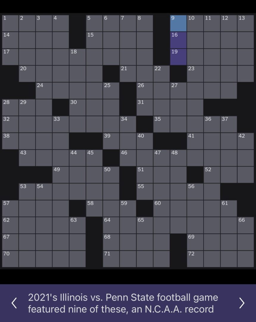 Penn State Football Makes New York Times' Crossword | State College, PA