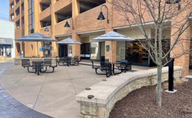 State College Adds New Outdoor Seating to MLK Plaza