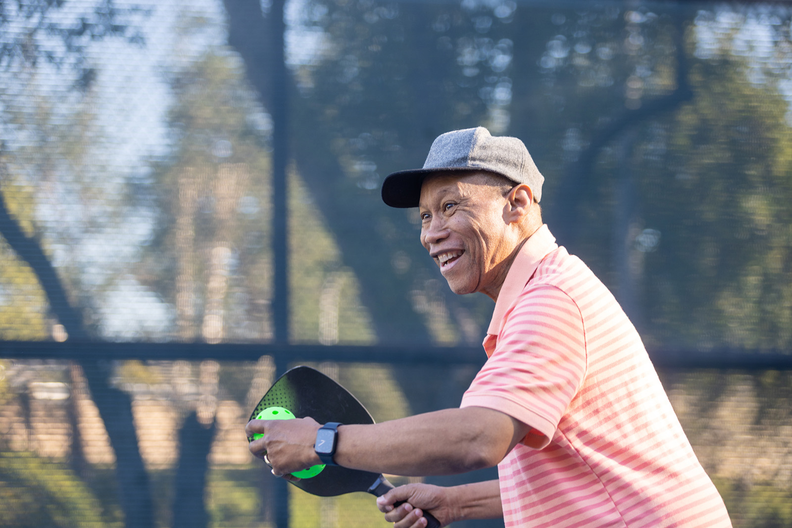 State College - Senior Black Couple Playing Pickleball