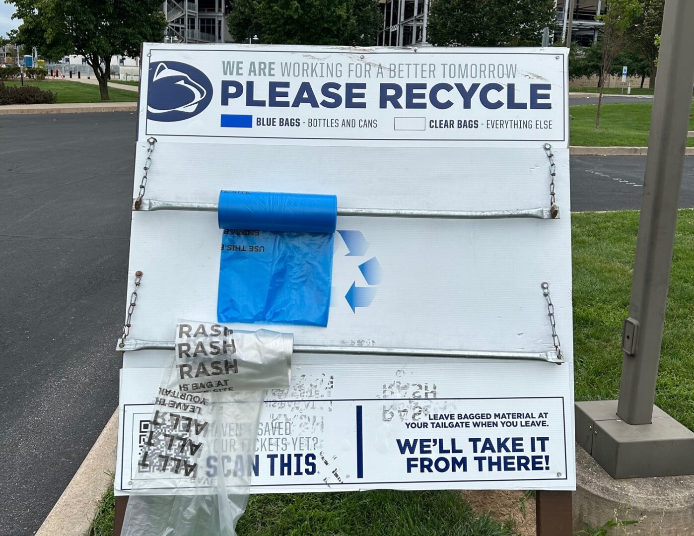 Clear and Blue Recycling Bags