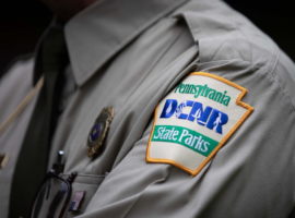 A Pennsylvania Department of Conservation and Natural Resources State Parks patch on a shirt